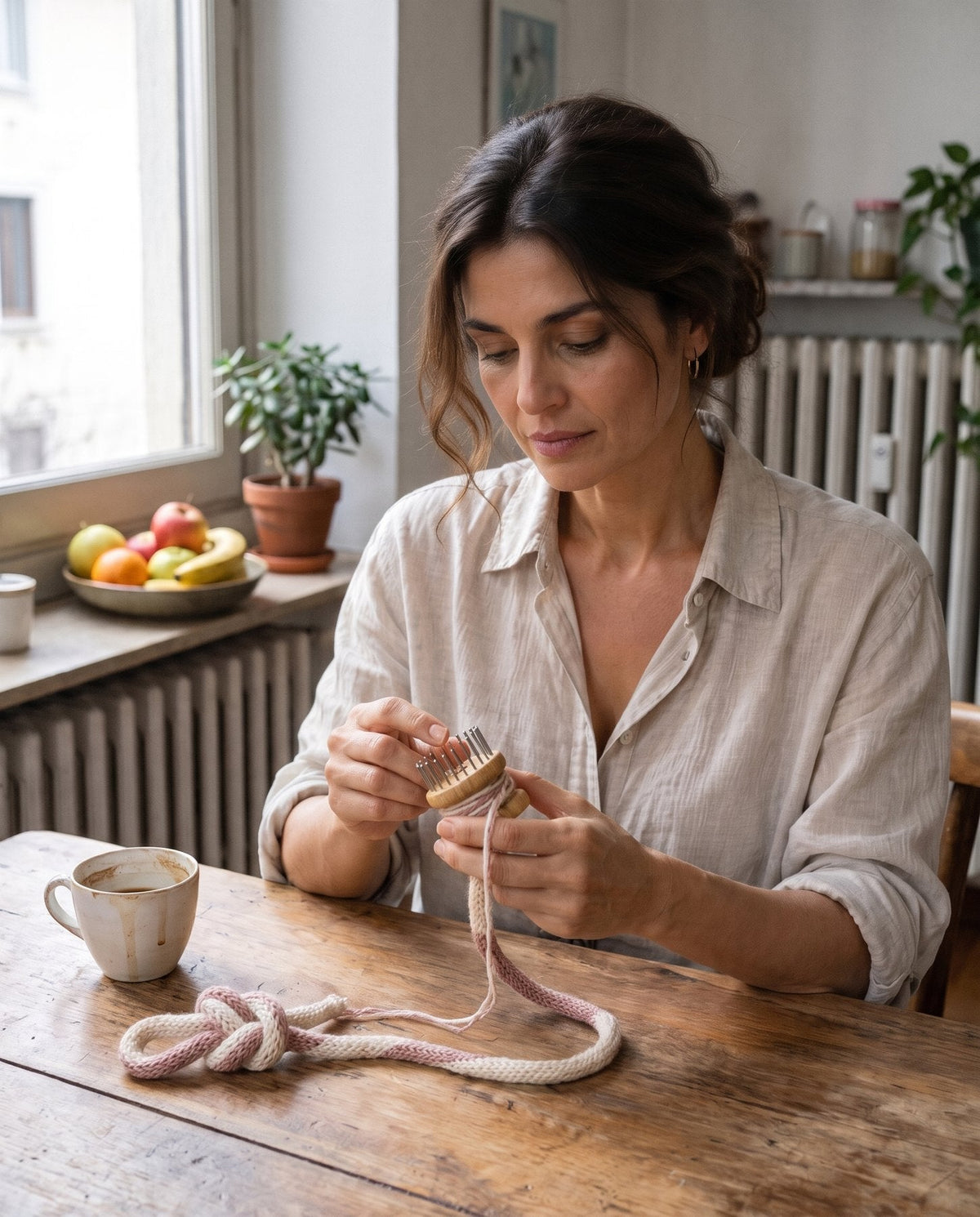 Making an i-cord with a tricotin spool
